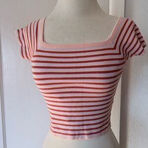Forever 21 Striped Ribbed Cropped Top ~ sz Small